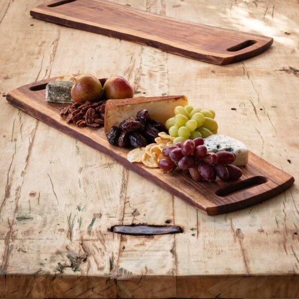 Wooden Live Edge Serving Board With Handles - Image 2