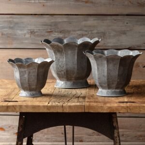 Trompette Metal Planters, Set of 3