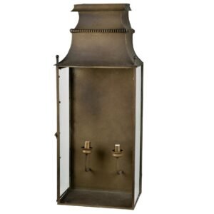 Country Club Wall Lantern in Antiqued Brass Finish