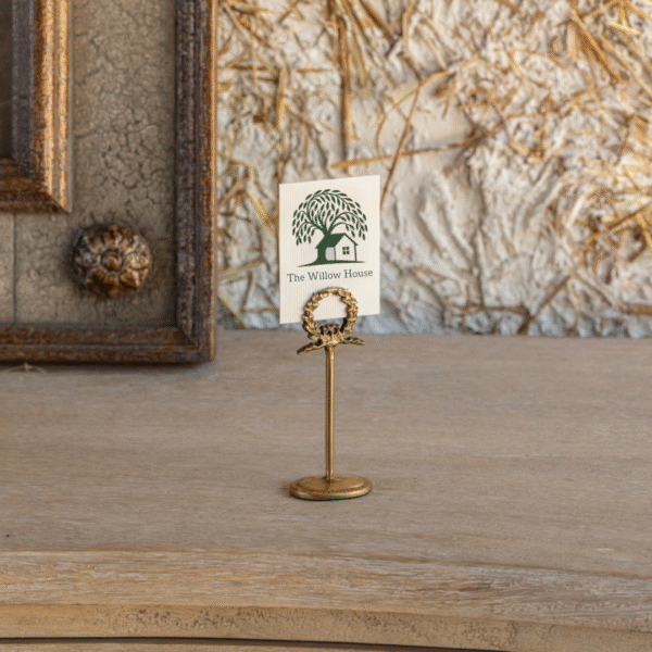 Antique Gold Laurel Place Card Holder Set of 4 - Image 2