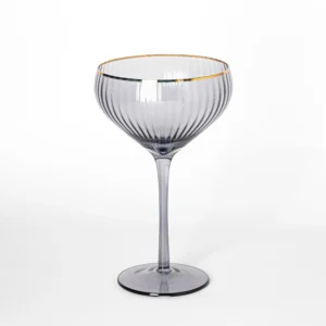 Ribbed Smoke Coupe Glass