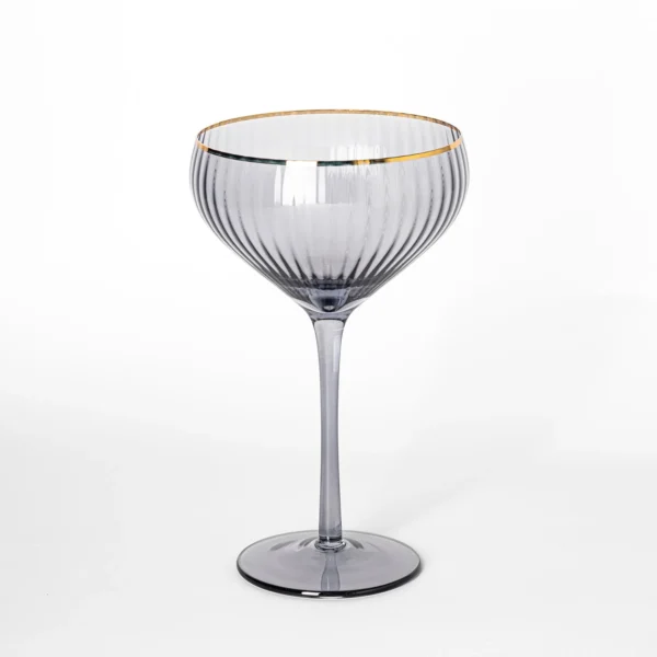 Ribbed Smoke Coupe Glass