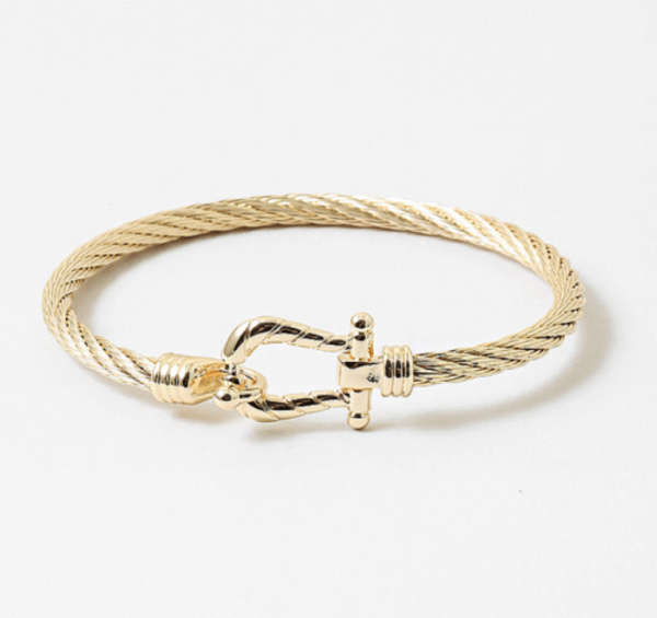Golden Anchor Hook Cable Bracelet