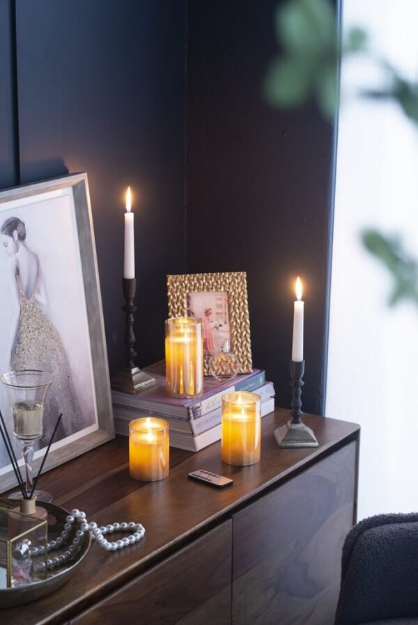 Amber set of 3 Flameless LED Candles with Remote - Image 6