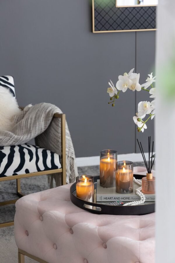 Smoke set of 3 Flameless LED Candles with Remote - Image 6