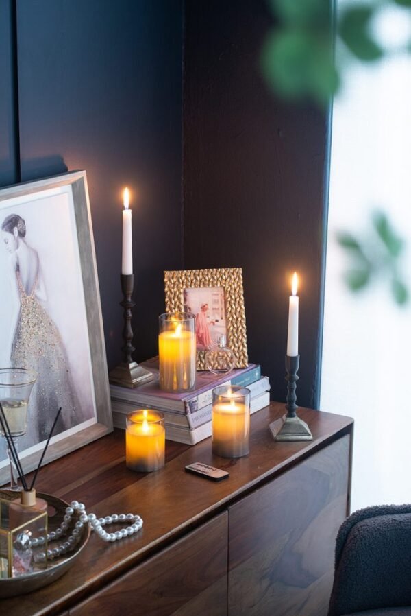Smoke set of 3 Flameless LED Candles with Remote - Image 7