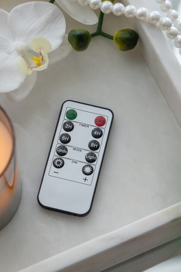 White set of 3 Flameless LED Candles with Remote - Image 4