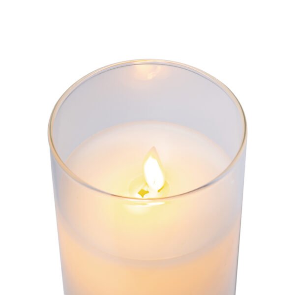 White set of 3 Flameless LED Candles with Remote - Image 2
