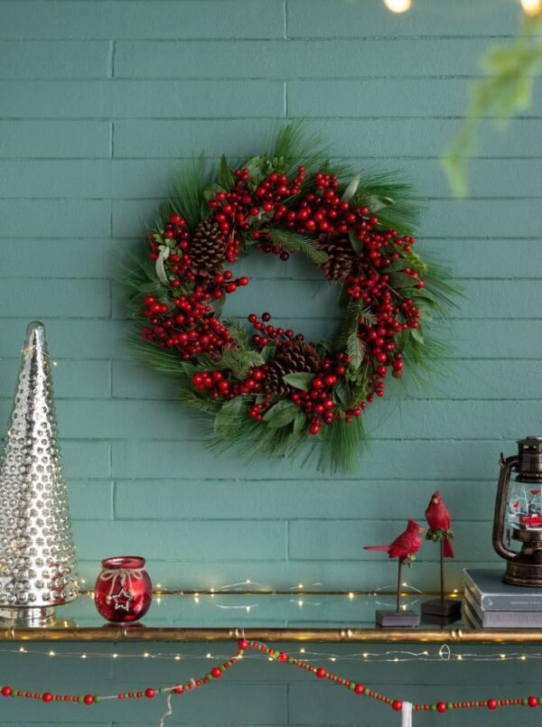 Crimson Berry Holiday Wreath - Image 4