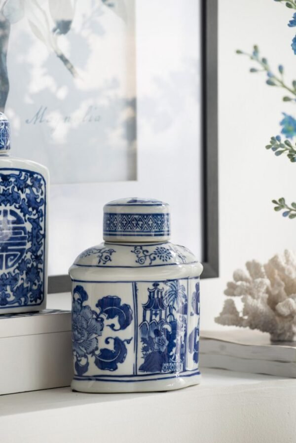 Blue Blossom Chinoiserie Jar