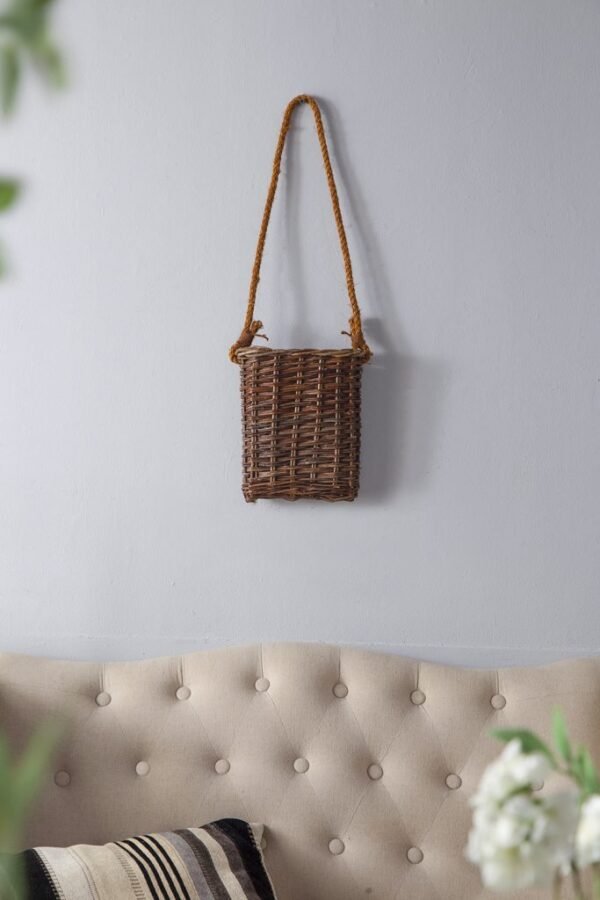 Handwoven Willow Hanging Basket - Image 3