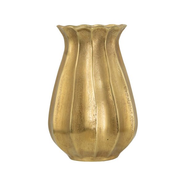 Antiqued Gold Fluted Vase - Image 3