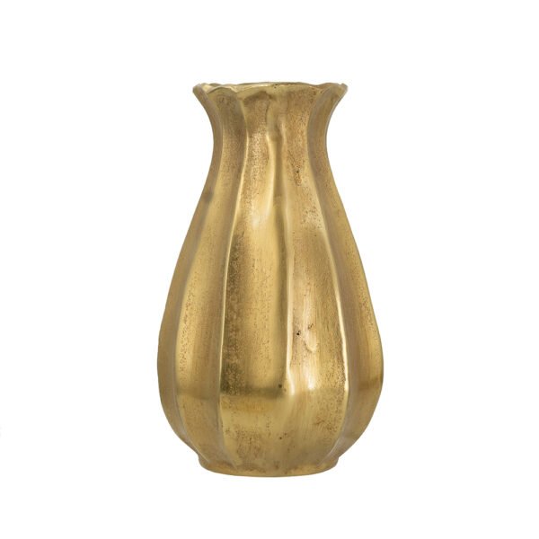 Antiqued Gold Fluted Vase - Image 4