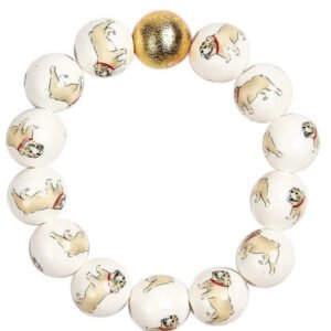 Georgia Beaded Bulldog Gameday Bracelet