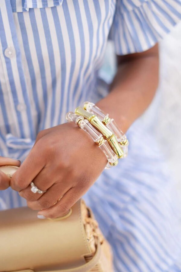 Logan Clear Acrylic Bamboo Bracelet