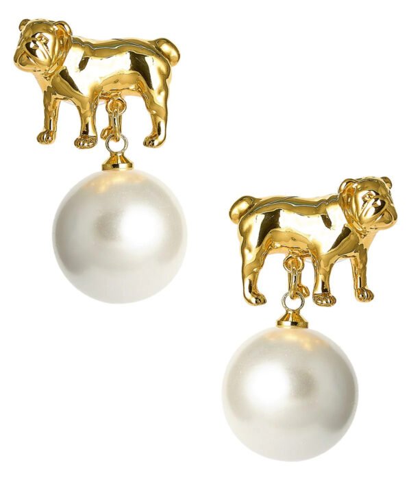 Bulldog Pearl Drop Earrings - Image 2