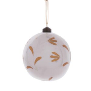 Snowfall White Glass Ornament