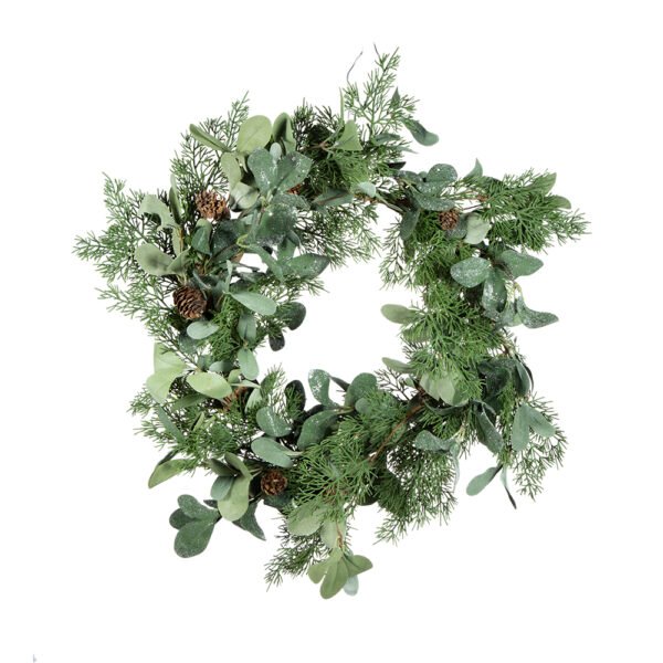 Frosted Pine & Evergreen Wreath