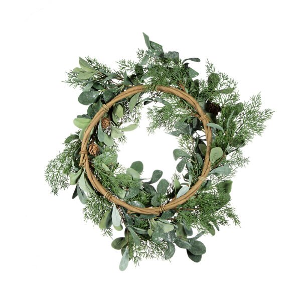 Frosted Pine & Evergreen Wreath - Image 2