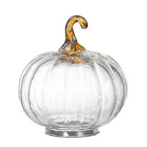 Petite Clear Glass Pumpkins with Gold Stems