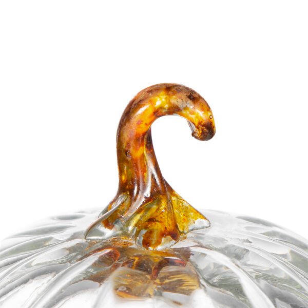 Petite Clear Glass Pumpkins with Gold Stems - Image 3