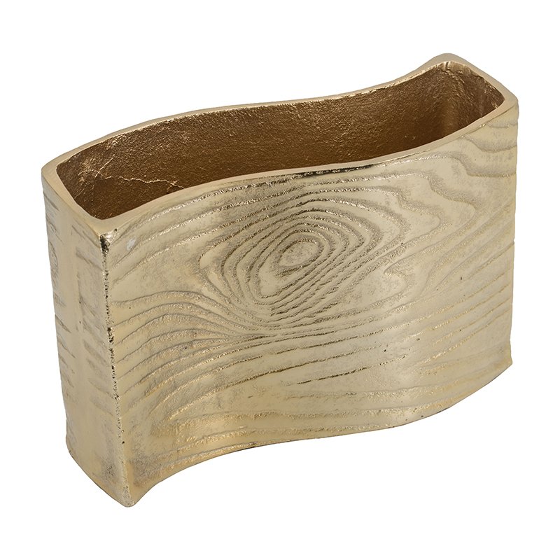Alu Timber Wavy Rectangle Vase- Small - Image 2